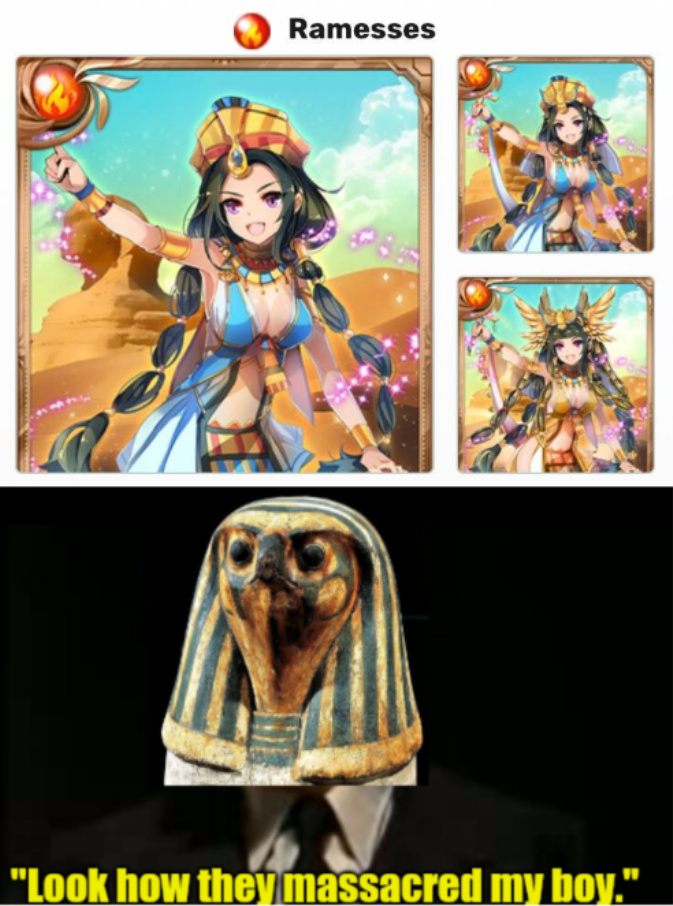 When you're the most prolific Pharaoh in history but they make you an anime loli - meme