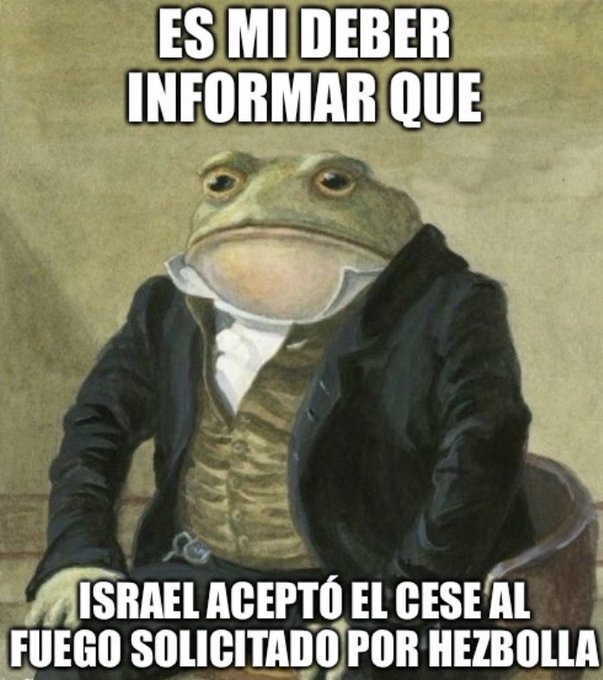 Israel y Hezbollah aceptan un alto al fuego - meme