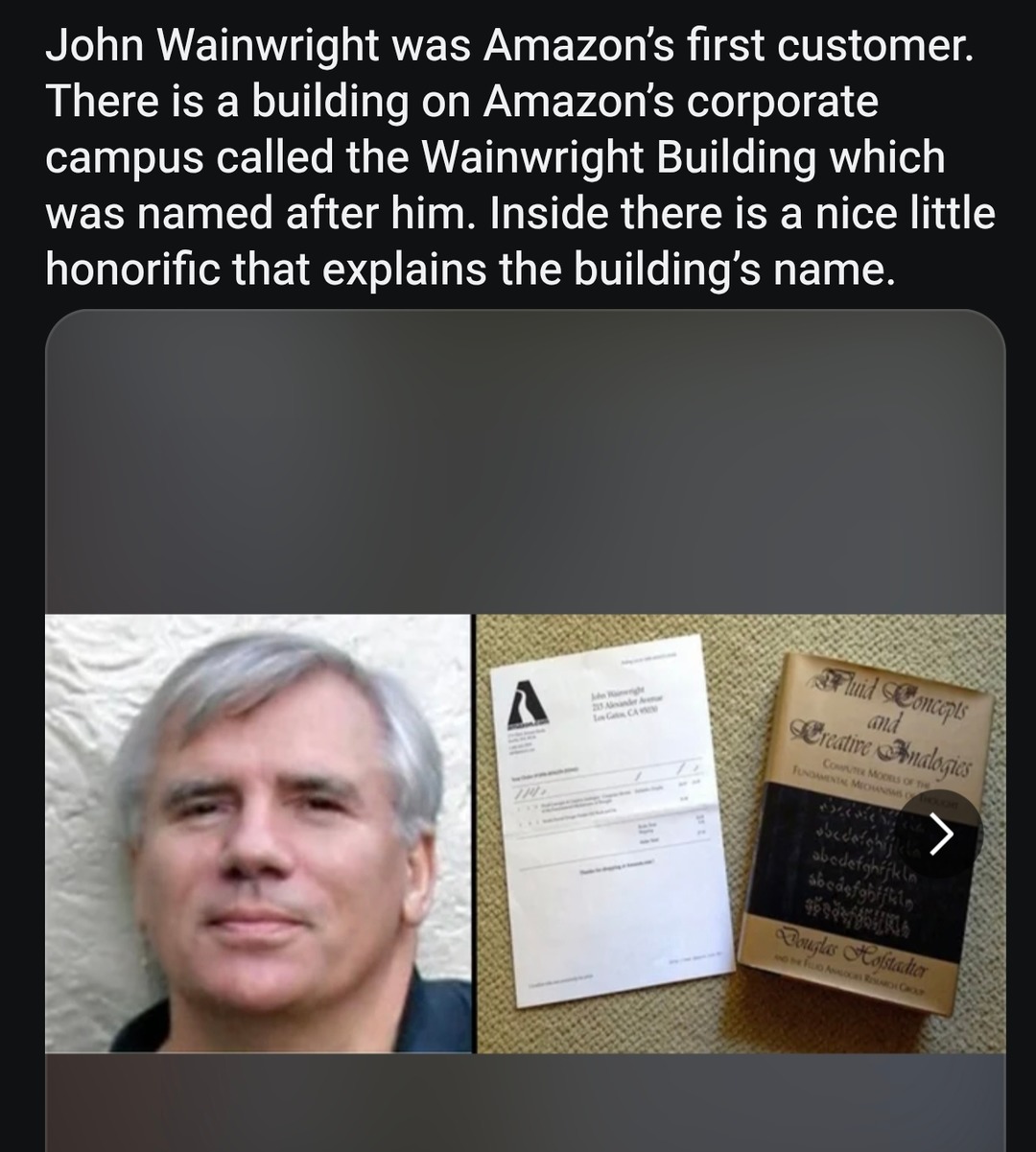 Amazon's first customer got a whole building named after him - meme