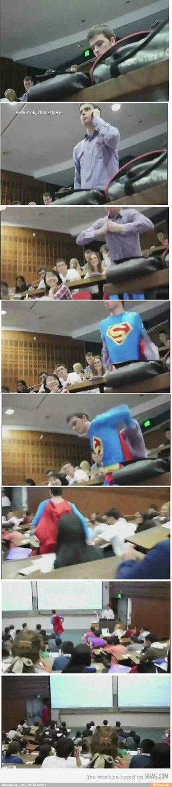 Superman in college - meme