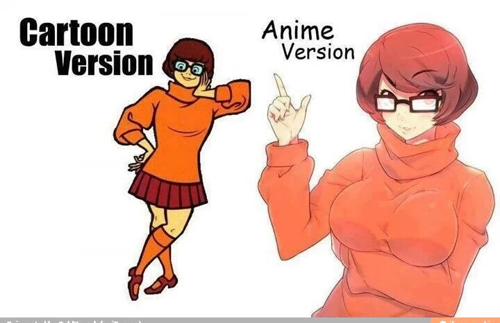 Cartoon vs anime - meme