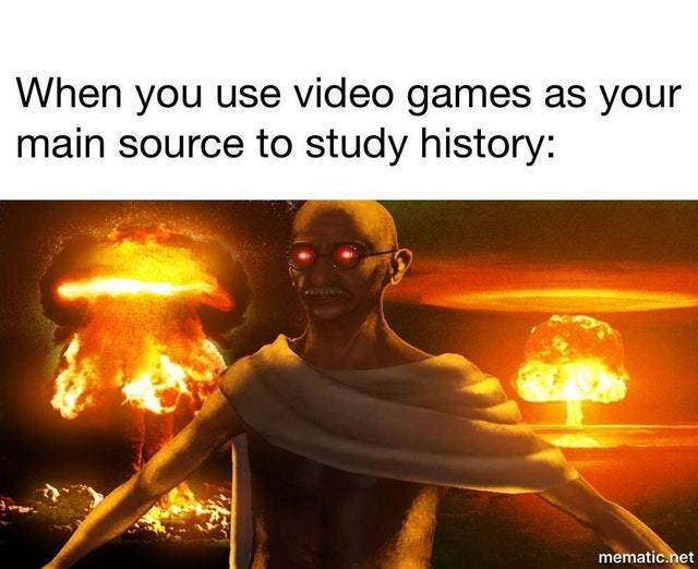 Learning History with video games - meme