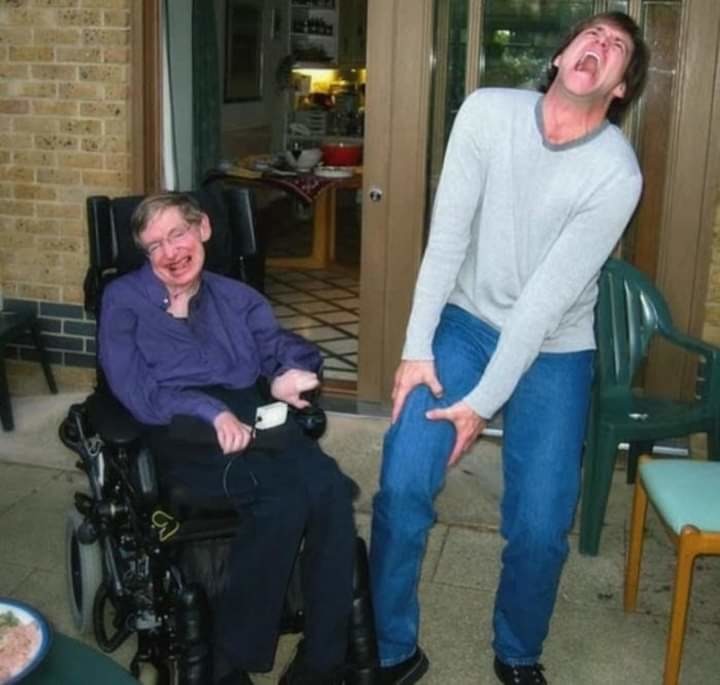 Hawking and Jim Carrey - meme