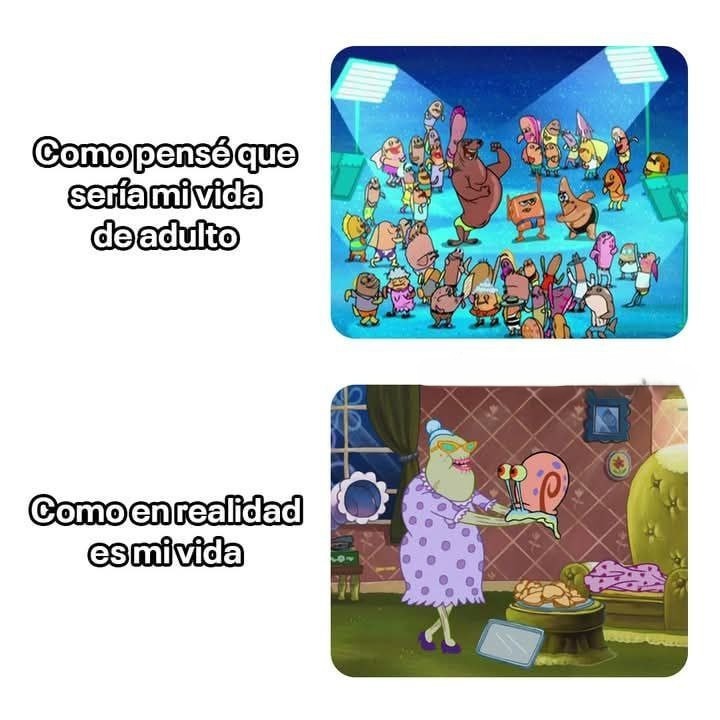 Así pensaba que sería ser adulto... y así es en realidad - meme