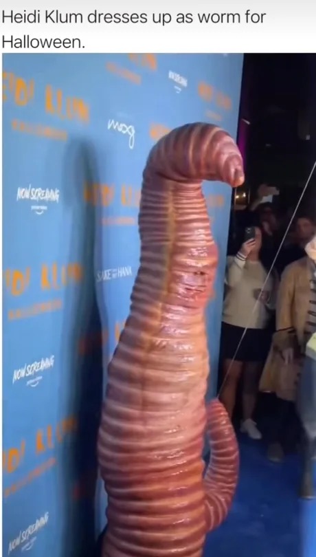 Heidi Klum's halloween worm costume is awesome - meme