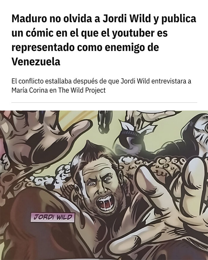 Comic de Nicolas Maduro vs Jordi Wild - meme