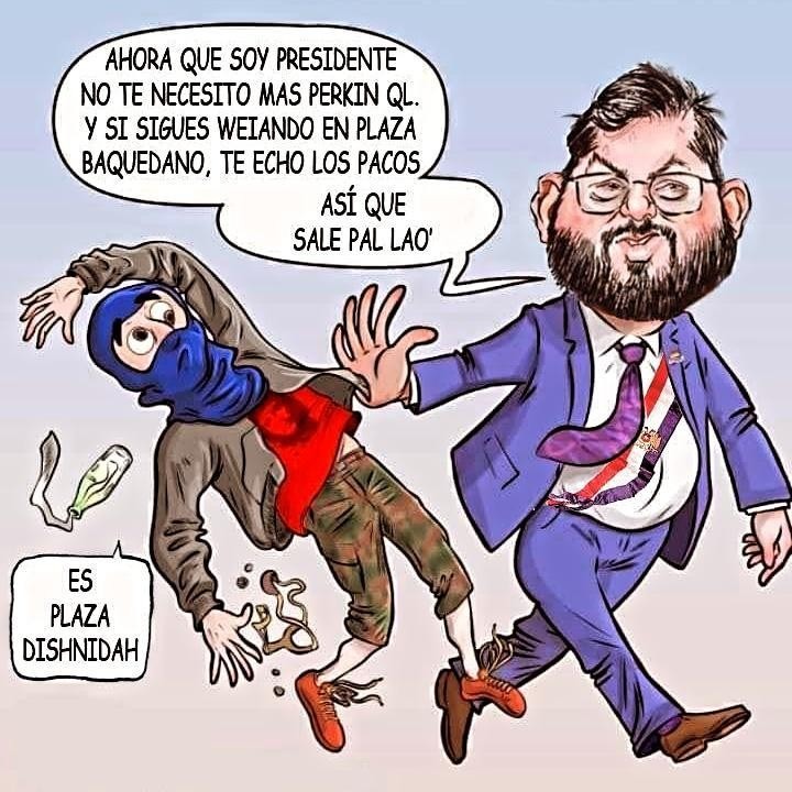 Un meme que representa la situación actual de chile.
