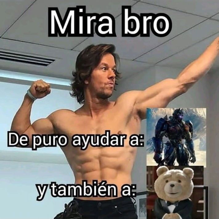 La verdad yo no sabía del tremendo físico que tiene Mark Wahlberg,ojalá ser así también - meme