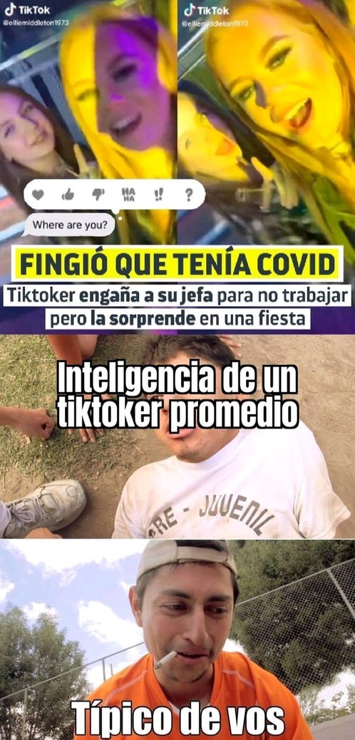 tipicos tiktokers - meme