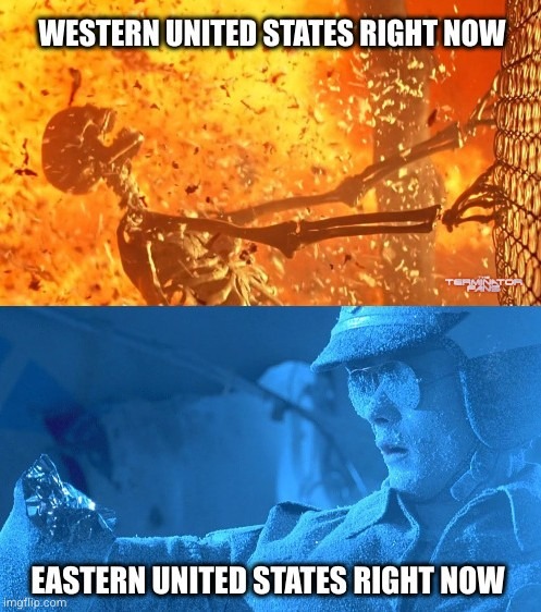 We either burn or freeze - meme