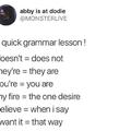 Grammar lessons from backstreet boys