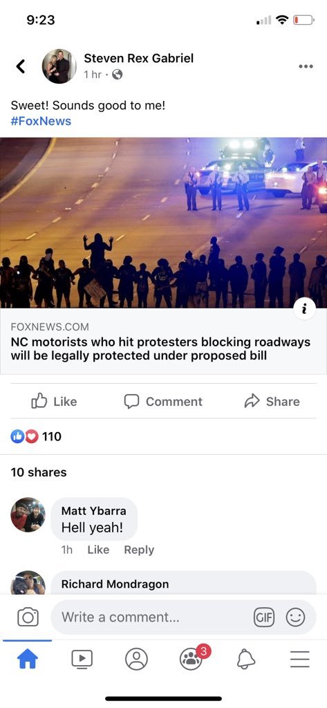 Rex Gabriel wants to run over protestors - meme