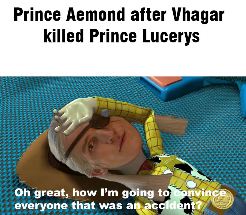 prince aemond and vhagar meme