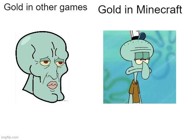 Gold in Minecraft - meme