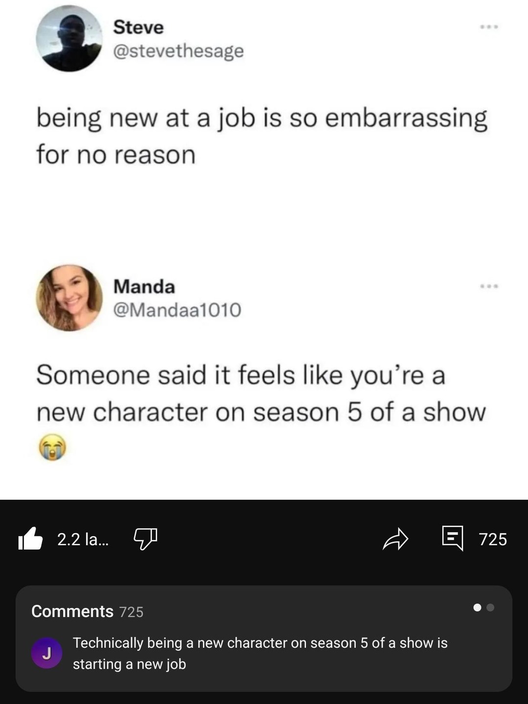 Being new at a job is like joining season 5 of a show mid-plot - meme