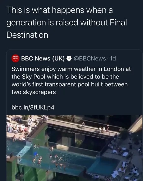 Final destination vibes - meme