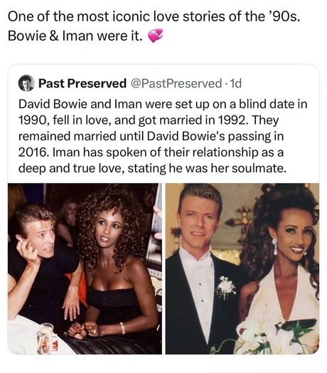 Bowie & Iman were the blueprint for real love - meme