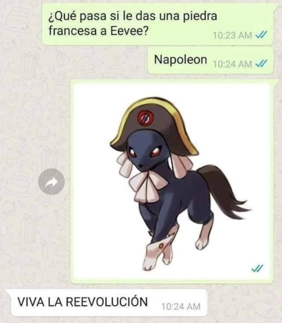 Eevee+Piedra Francesa= Napoleon - meme