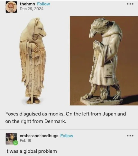 Fox monks from Japan and Denmark got lore - meme