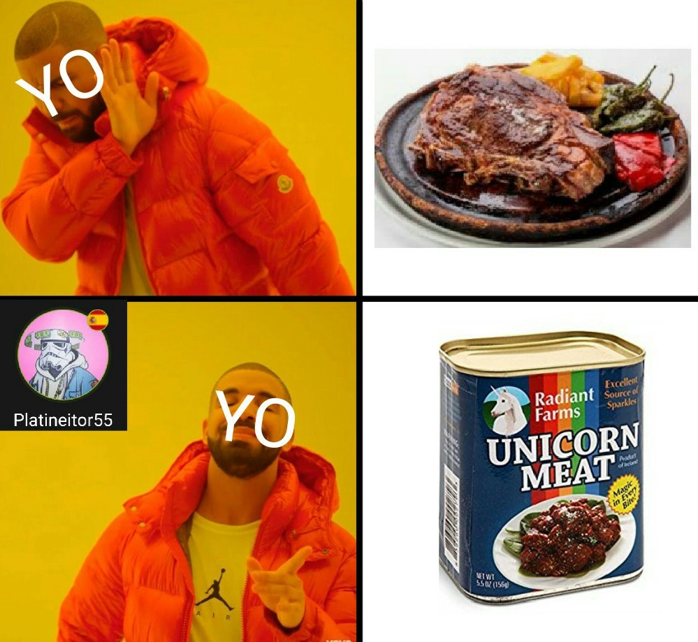Unicornio o carne - meme