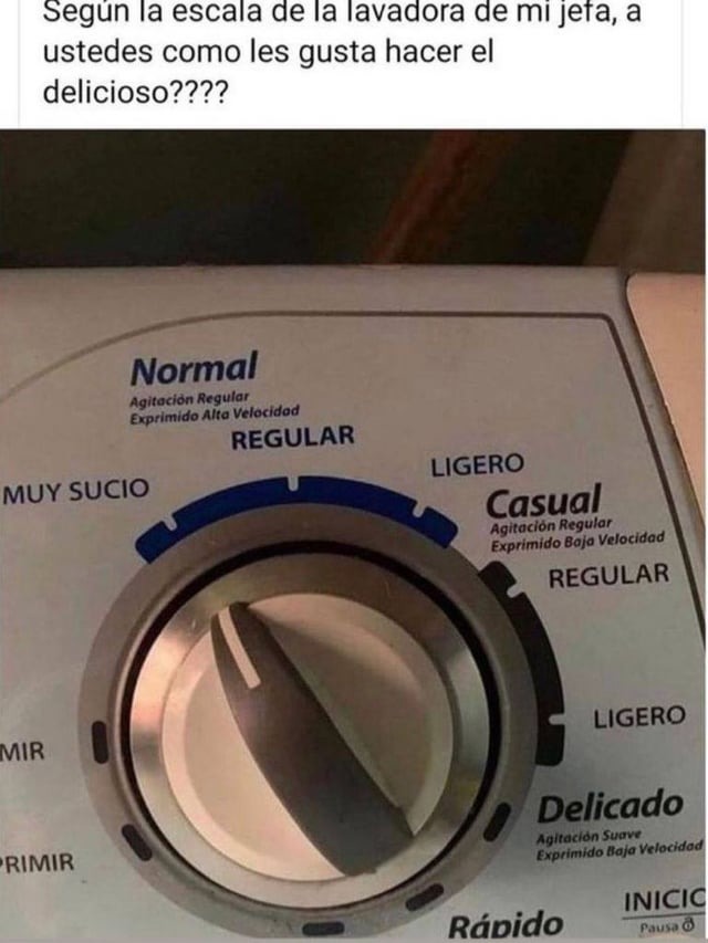 La escala de esta lavadora - meme