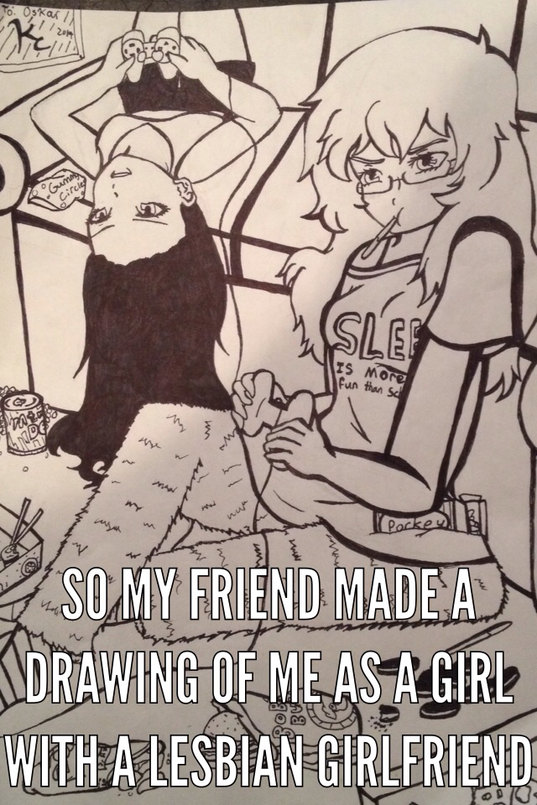 (Im on the left) she's a great drawer - meme