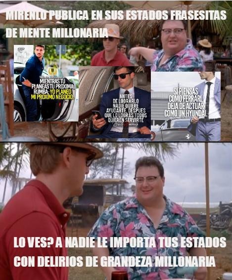 MIRENLO PUBLICA EN SUS ESTADOS FRASESITAS DE MENTE MILLONARIA - meme