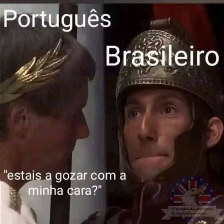 Português vs Brasileiro - meme