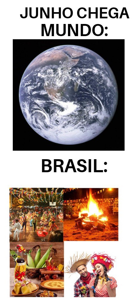 A comida é a melhor parte das festas juninas - meme