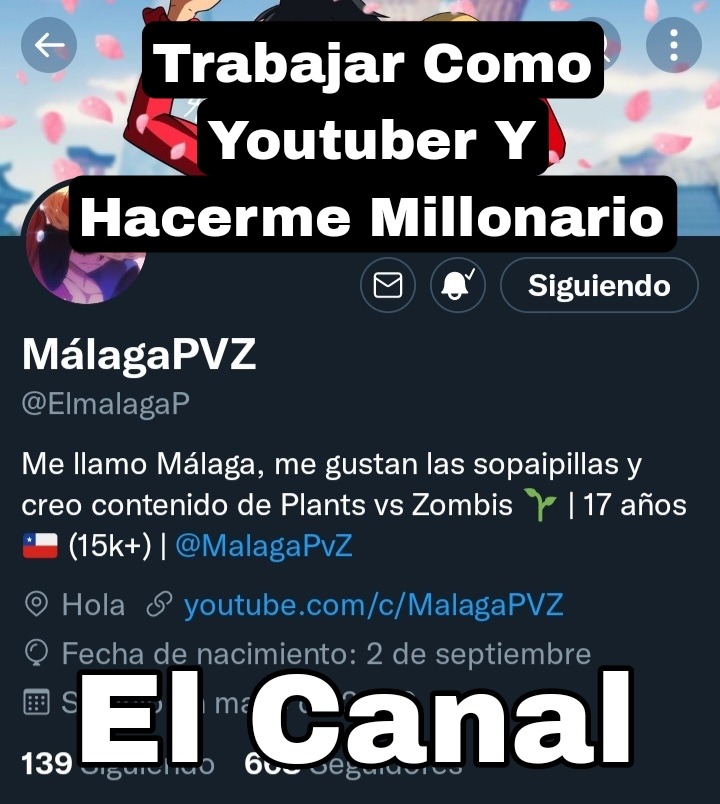 Contexto: El Canal De un Weon De Pvz(plantas vs Zombies) Quiere Ser Youtuber Para Hacerse Millonario - meme