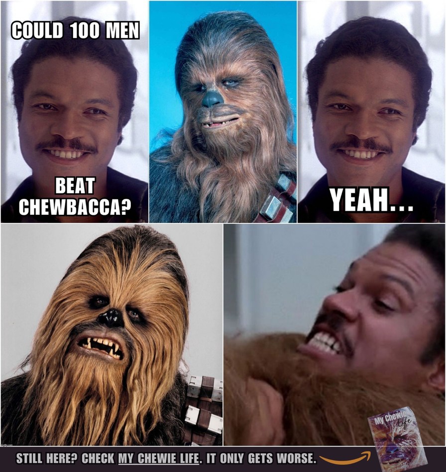 Could 100 men beat... Chewbacca? - meme