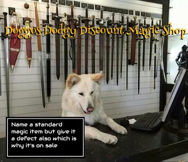 Dunny dnd meme with a dog