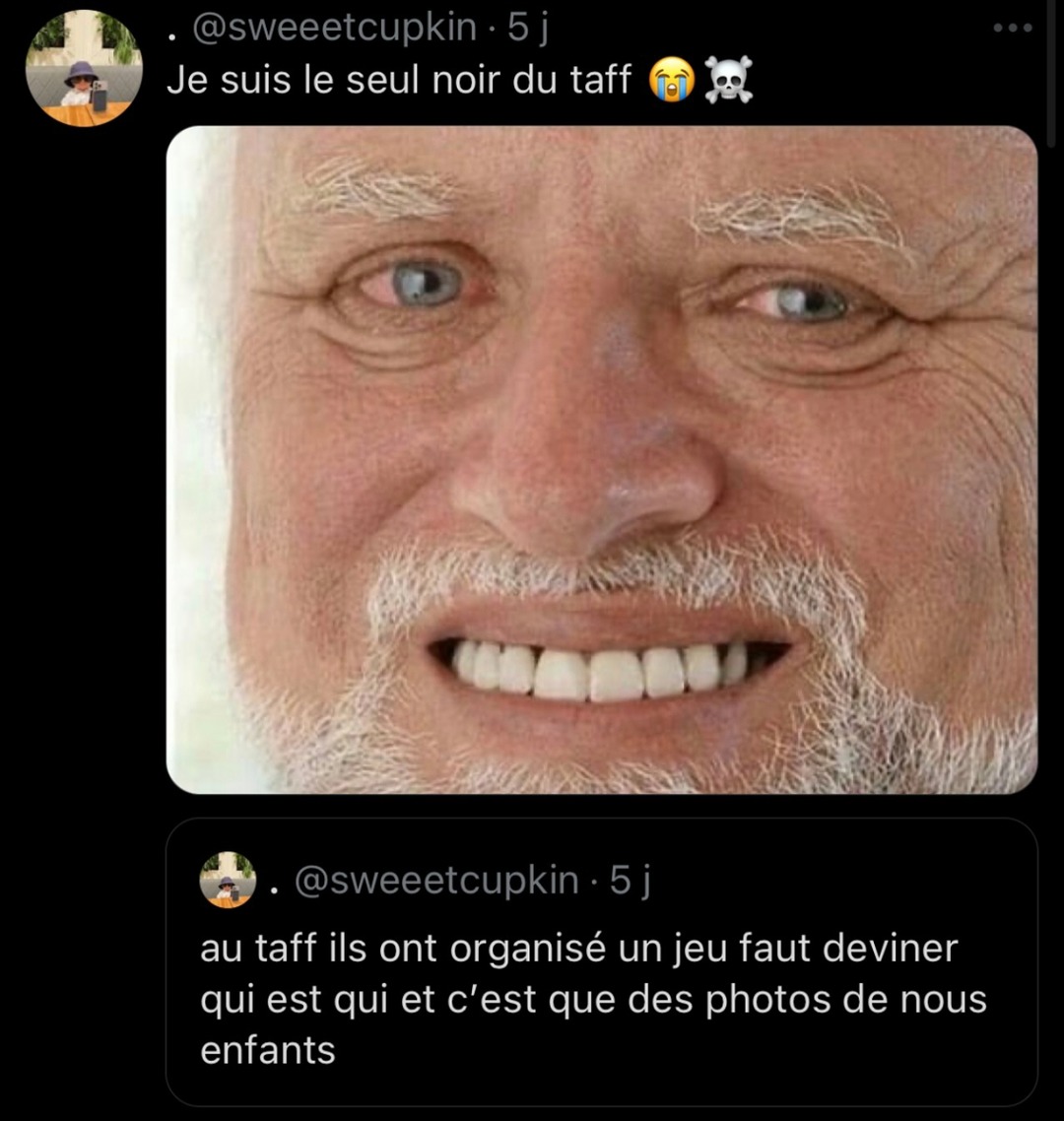 Au boulot ils font deviner qui est qui bébé et toi t’es le seul noir dans la boîte - meme
