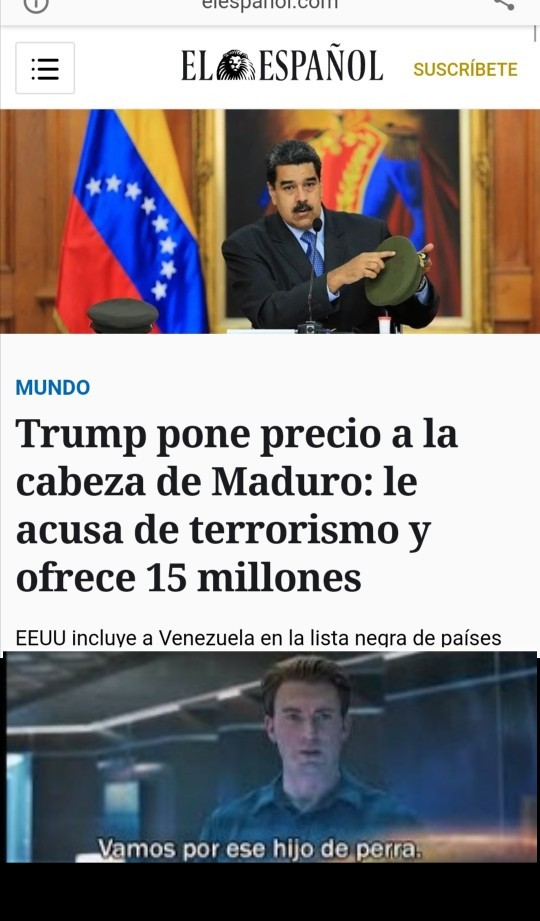 15 millones por Maduro y 10 millones por cada alto cargo venezolano - meme