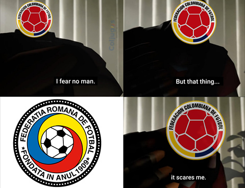Contexto: la selección Colombia cada que juega contra Rumanía pierde - meme