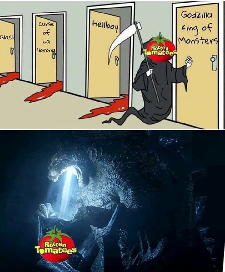Godzilla não curte tomates - meme