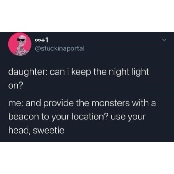 When daughter is afraid of monsters