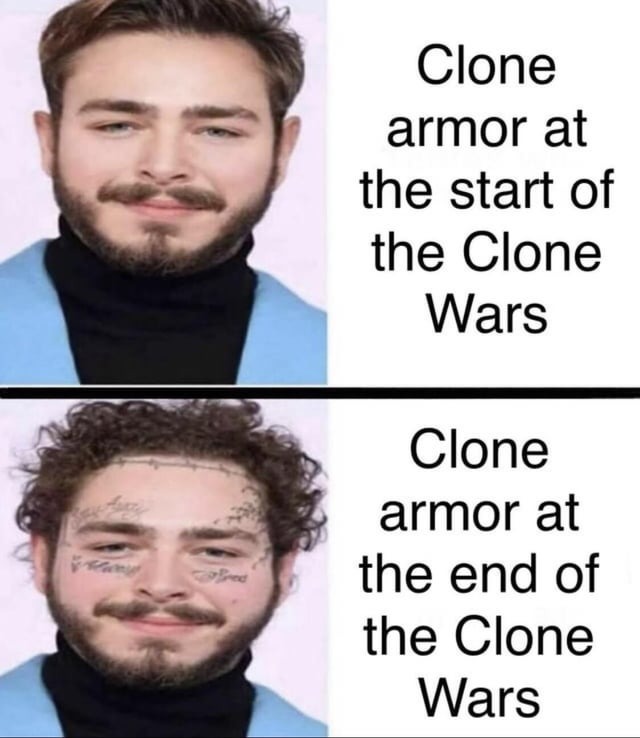 Clone armor during the Clone wars - meme