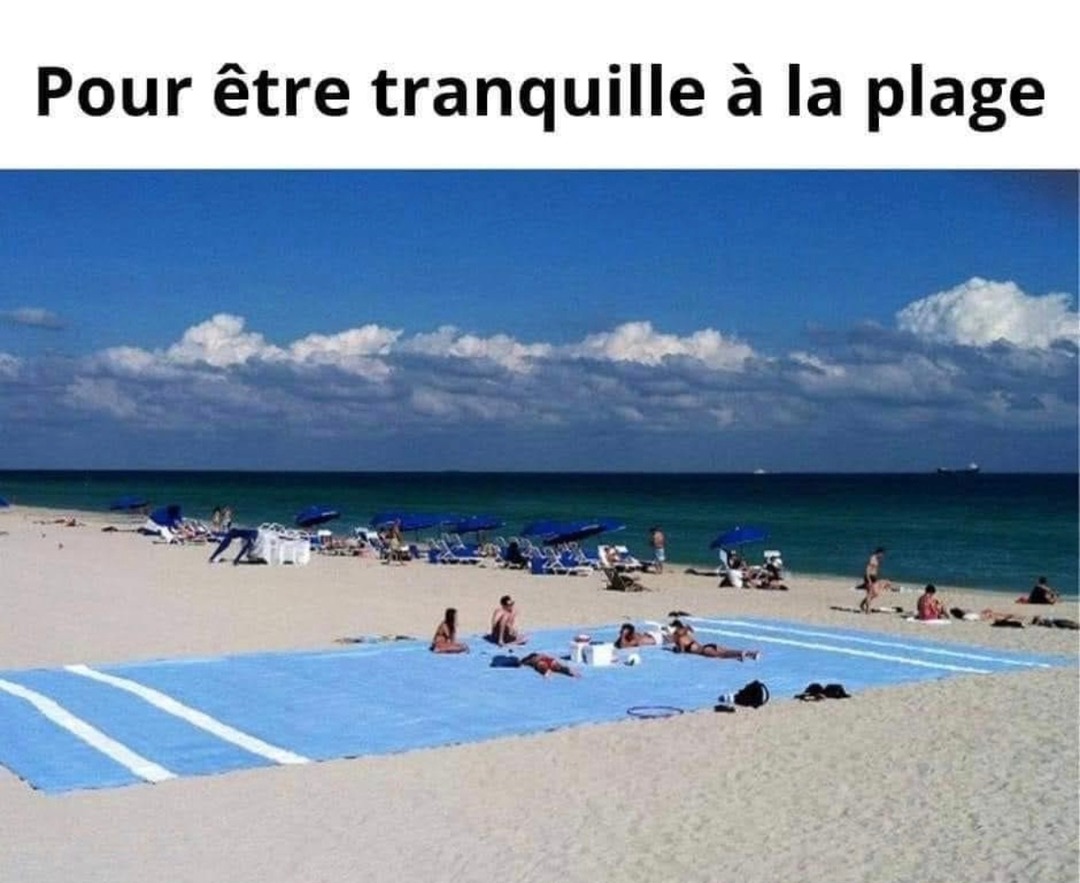 tactique de ninja pour être peinard à la plage - meme