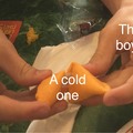 cracking a cold one with the boys