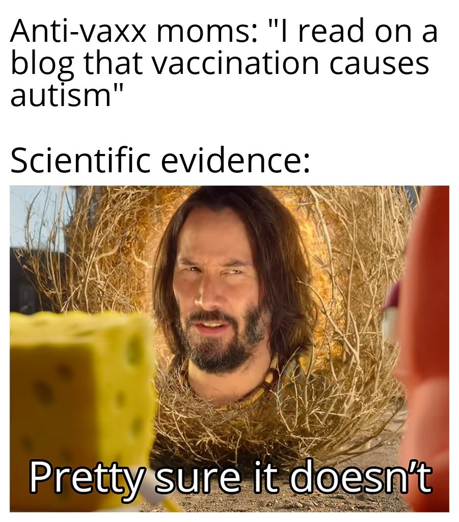 Can't believe anti-vaxx patients keep the kids - meme