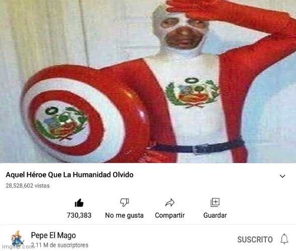 Capitán Perú, un héroe olvidado por el mundo - meme