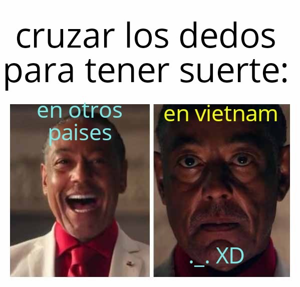 Contexto: en vietnam, cruzar los dedos es como formar la forma de una concha (en el sentido argentino) - meme