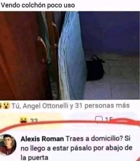 Colchón con poco uso - meme