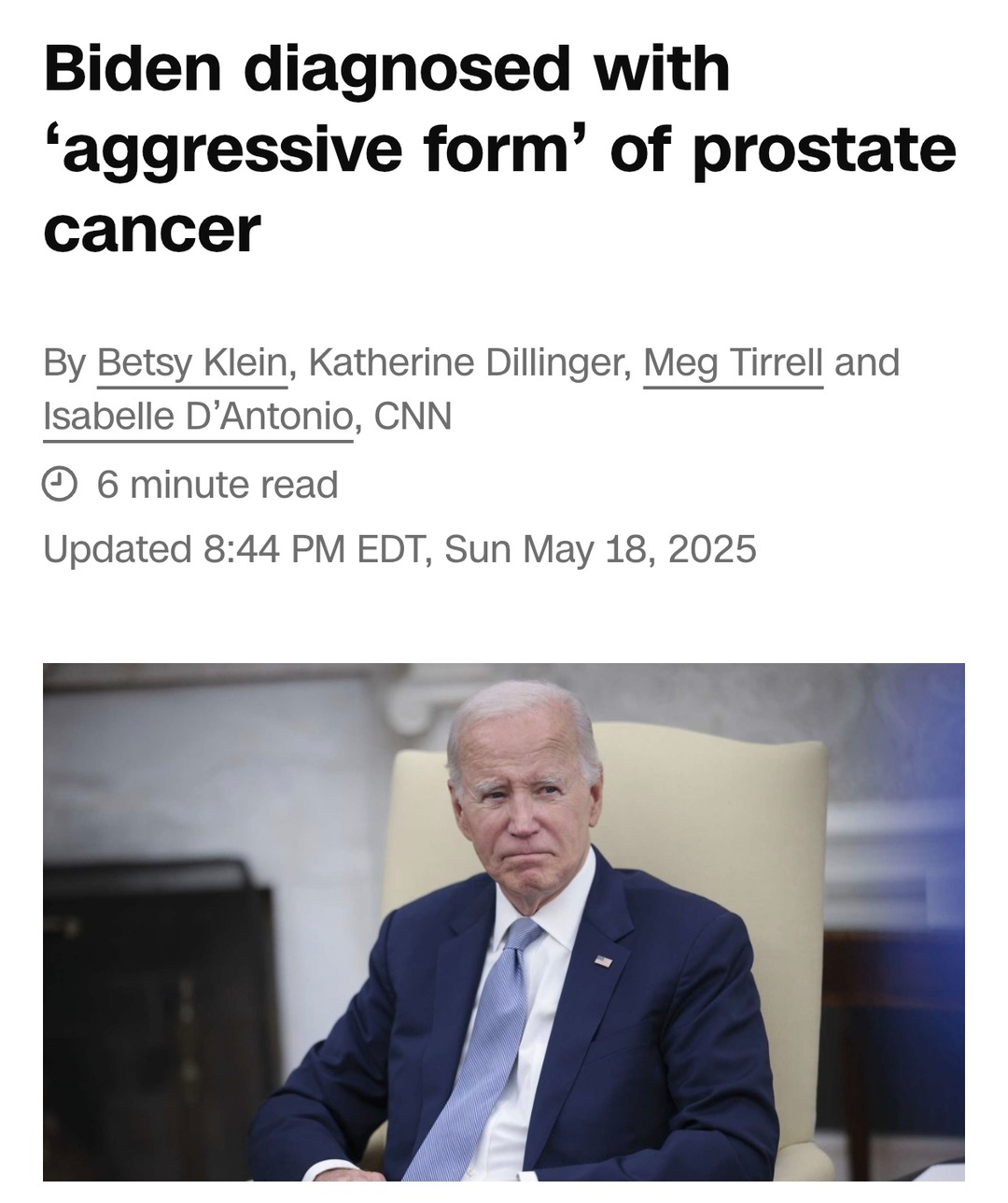 Biden diagnosed with aggressive prostate cancer - meme