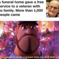A funeral home gave a free service to a veteran with no family. More than 1000 people came