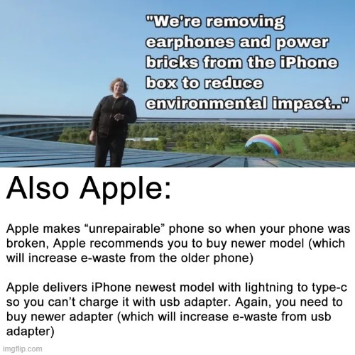 Apple also sued Technicians or anyone who dares to repair and restore data from broken iphones - meme