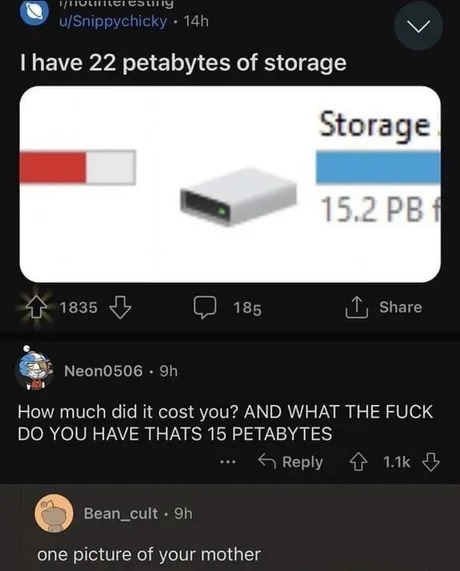 Storage almost full - meme
