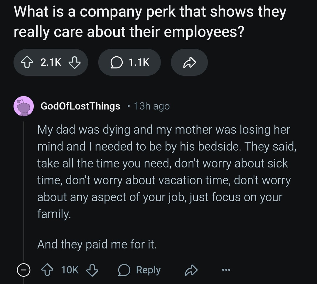 Real companies support you when life hits hard - meme