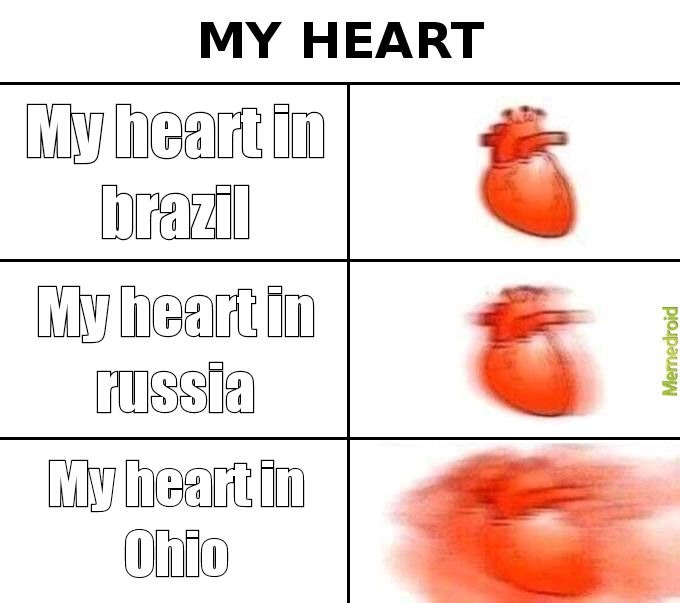 My heart in 3 places - meme